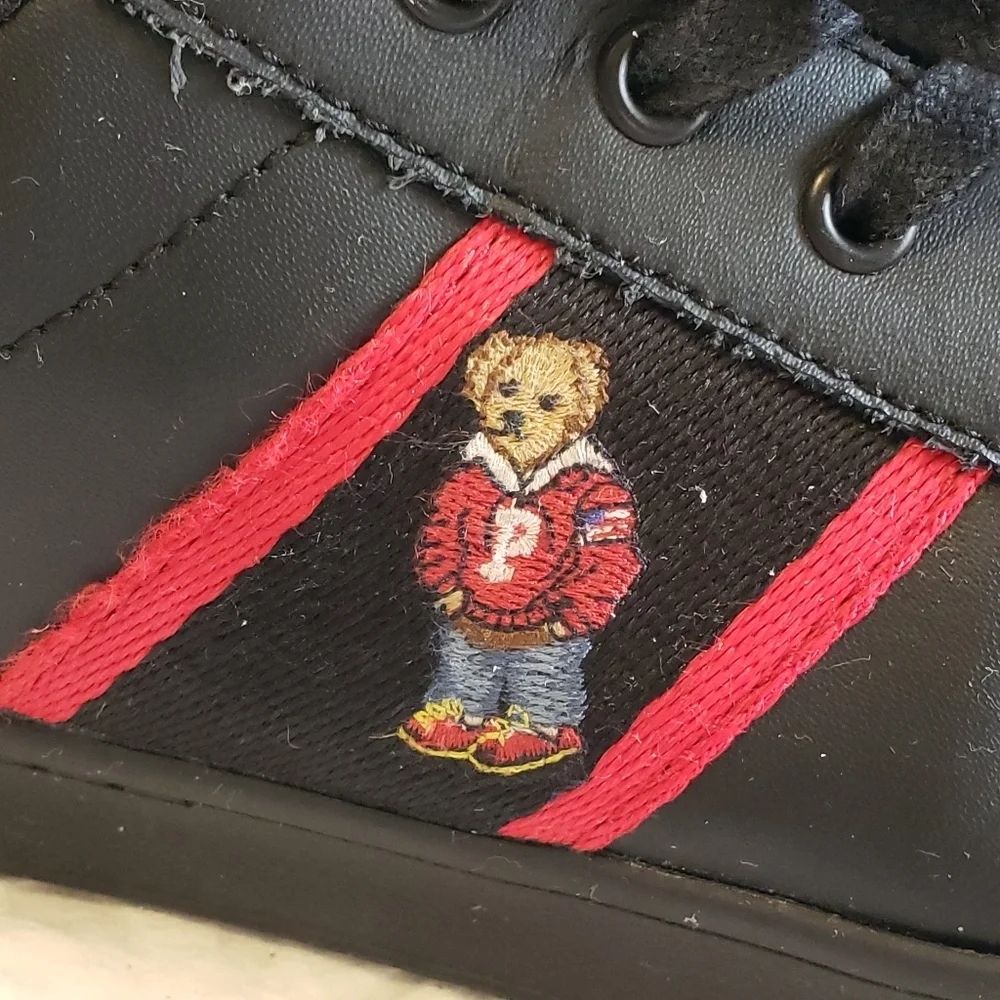 POLO-RALPH LAUREN BLACK BOY SNEAKERS SIZE 61/2